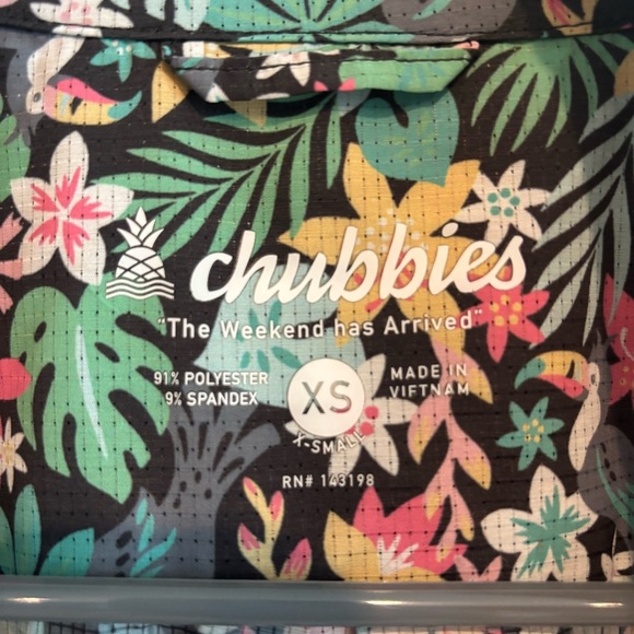 Chubbies The Bloomerang Floral BreezeTech Lightweight Button Up Shirt XS Beach - Picture 11 of 11